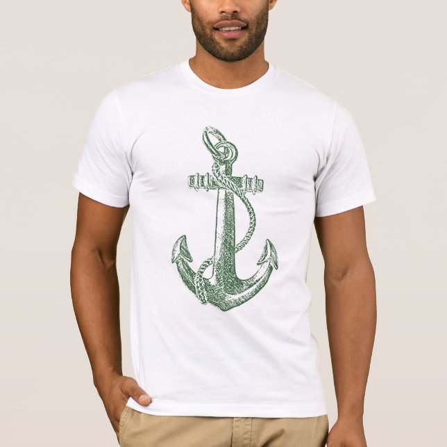 T-shirt Ancre Bateau Nautique Etching Grunge (Devant)