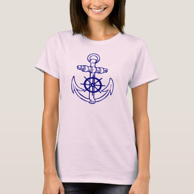 T-shirt Ancre bleu femme (Devant)