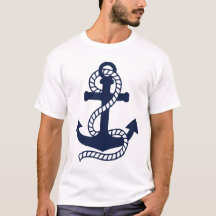 T-shirt Ancre bleu marine et blanc
