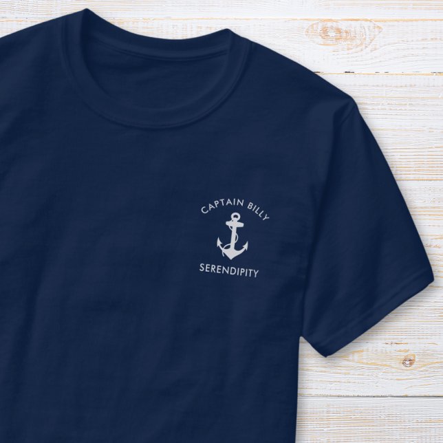 T-shirt Ancre classique en bateau capitaine Marine Blue (Créateur téléchargé)