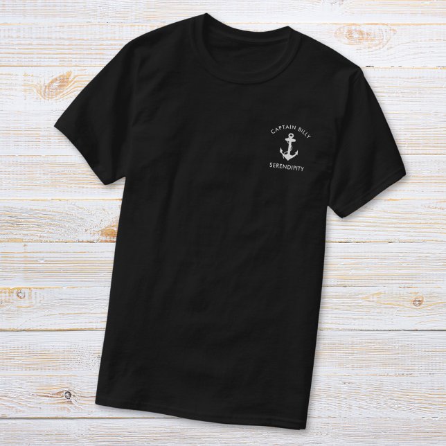 T-shirt Ancre de bateau classique capitaines noir (Créateur téléchargé)