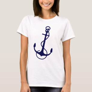 T-shirt Ancre de bateau nautique bleu marine