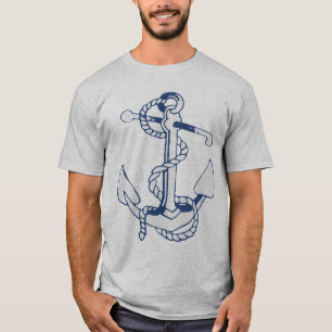 T-shirt Ancre de bateau nautique bleu marine 7a