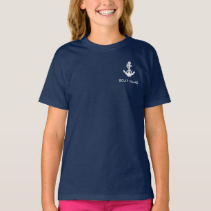 T-shirt Ancre de bateau nautique et nom de l'équipage pers