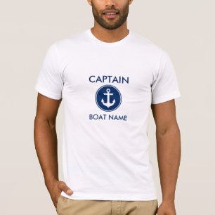 T-shirt Ancre de bleu marine de capitaine Nautical