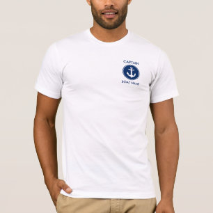 T-shirt Ancre de bleu marine de capitaine Nautical