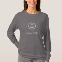 Ancre de boussole nautique Votre bateau ou nom Gri
