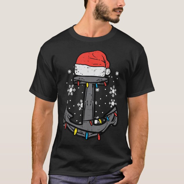 T-shirt Ancre de Noël Père Noël Xmas Bateau Voilier Capita (Devant)