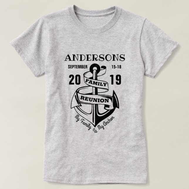 T-shirt Ancre de réunion familiale (Design devant)