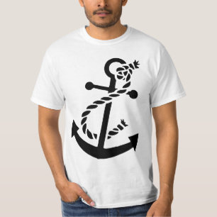 T-shirt Ancre du navire noir marine nautique