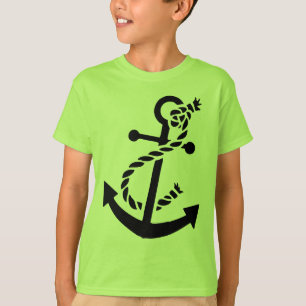 T-shirt Ancre du navire noir marine nautique
