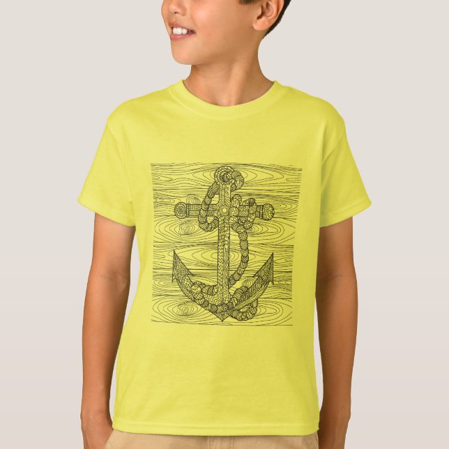 T-shirt Ancre et corde de style (Devant)
