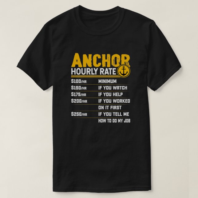 T-shirt Ancre Horaire Note Amusante Ancre nautique (Design devant)