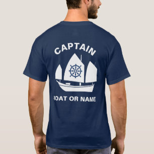 T-shirt Ancre Marine Nautique Bateau bleu Capitaine