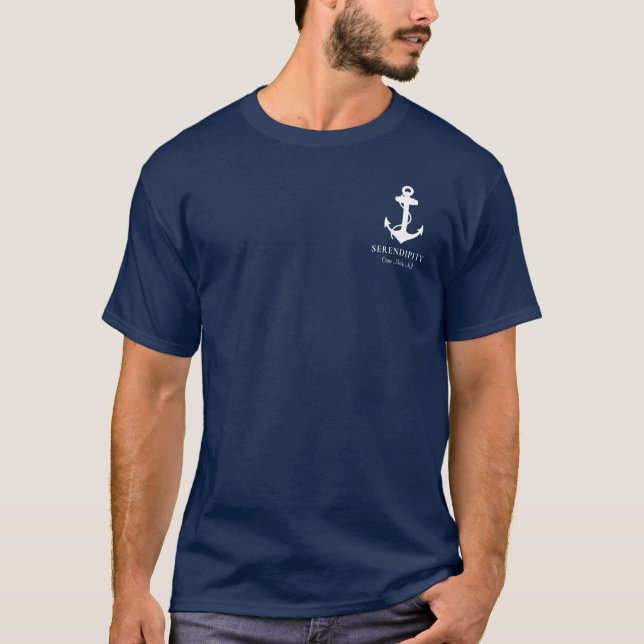 T-shirt Ancre nautique Bateau Personnalisé (Devant)
