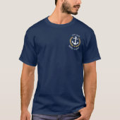 T-shirt Ancre nautique Capitaine Nom du bateau Gold Laurel (Devant)