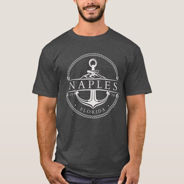 T-shirt Ancre nautique Naples Floride 1974 (Devant)