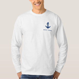 T-shirt Ancre nautique Nom du bateau équipage Capitaine Pe