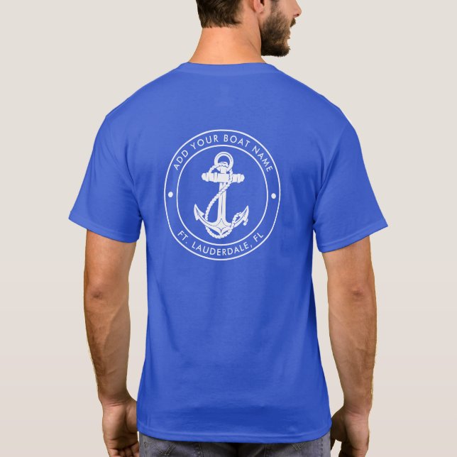 T-shirt Ancre nautique Nom du bateau Famille Croisière Per (Dos)