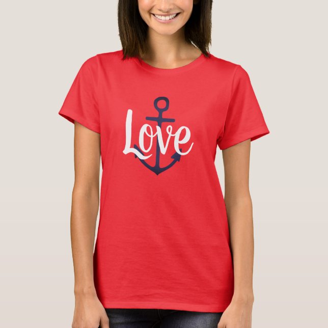 T-shirt Ancre nautique + script LOVE | (Devant)