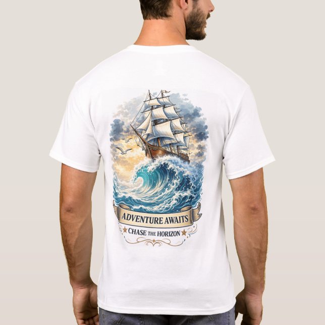 T-shirt Ancre Ne Pas Couler Graphique Naútíque De Base (Dos)