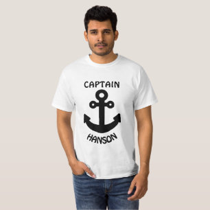T-shirt Ancre noire personnalisée de capitaine