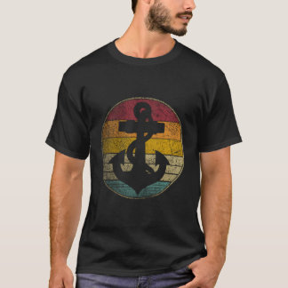 T-shirt Ancre Retro Vintage voile voile capitaine nautique