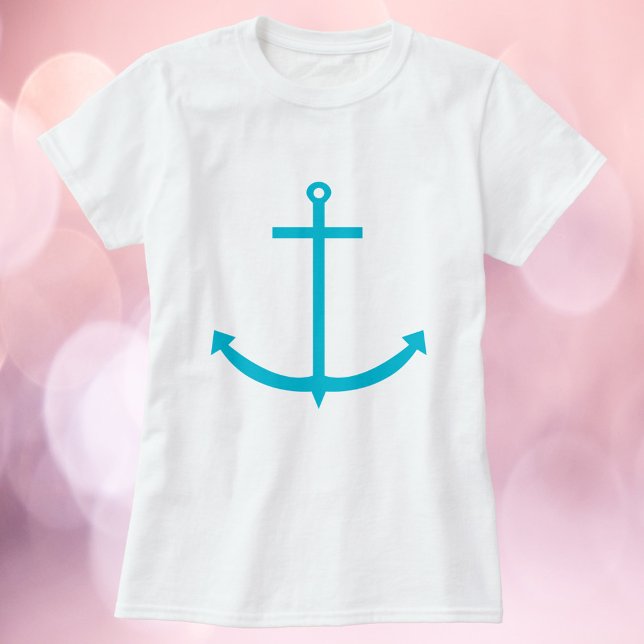 T-shirt Ancre Turquoise Nautique (A shirt with a graphic of a turquoise anchor)