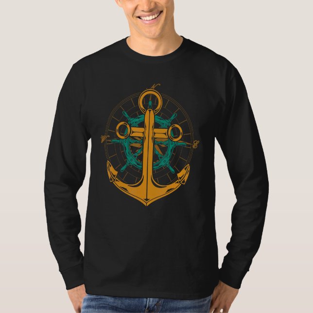 T-shirt Ancre Voile de direction de bateau à voile (Devant)