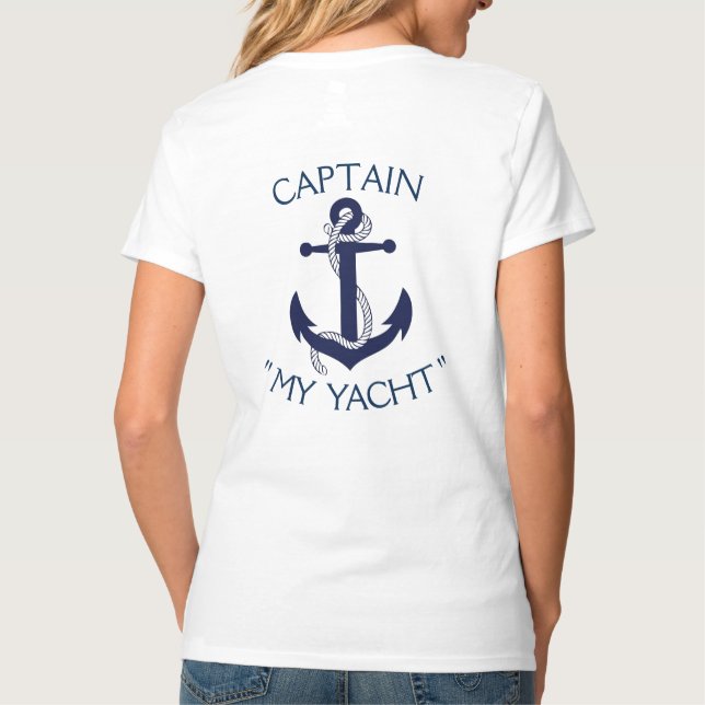 T-shirt Ancre Yacht personnalisée "Votre nom ici" (Dos)