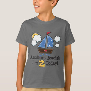T-shirt Ancres Aweigh Sailboat 2e anniversaire Tee