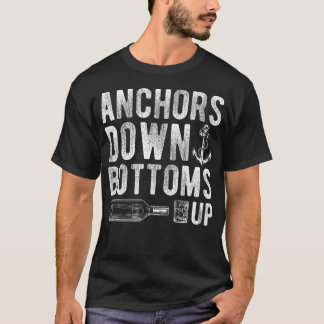 T-shirt Ancres en bas, fonds en haut, bateau de boisson na