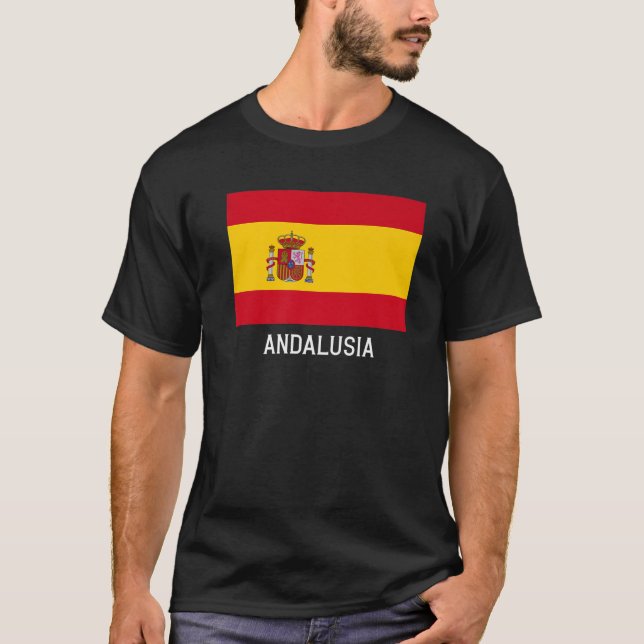 T-shirt Andalousie Espagne Drapeau Emblem Escudo Bandera C (Devant)