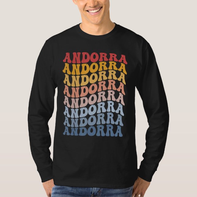 T-shirt Andorra Groovy Retro Andorran (Devant)