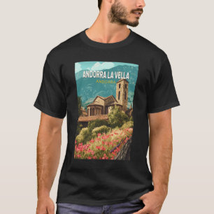T-shirt Andorra la Vella Travel Art Vintage