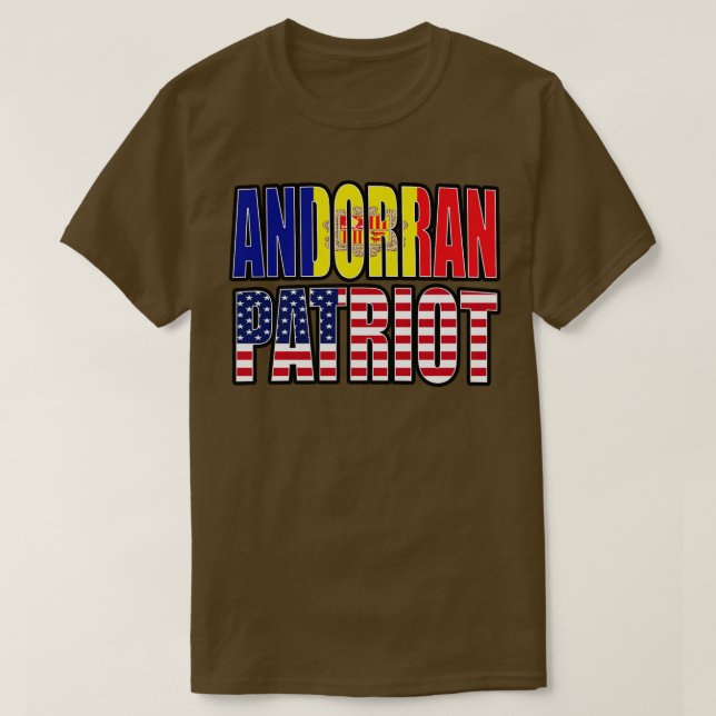 T-shirt andorran American Patriot Pride Patrimoine Drapeau (Design devant)