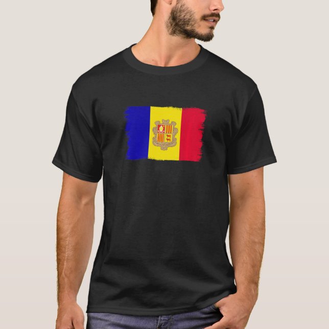 T-shirt Andorran Flag Andorra (Devant)