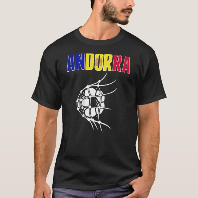T-shirt Andorre Bal De Football En Net Soutien Football An (Devant)