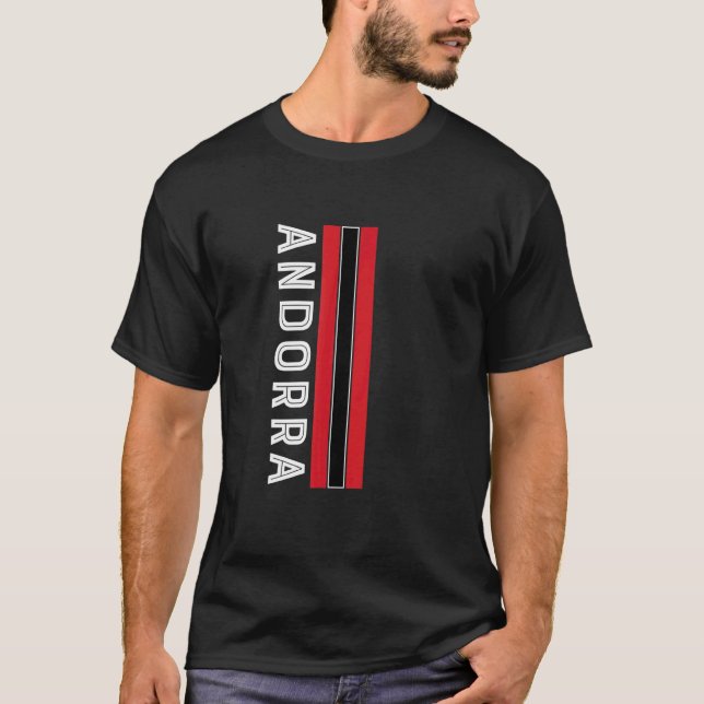 T-shirt Andorre - Couleurs du drapeau (Devant)