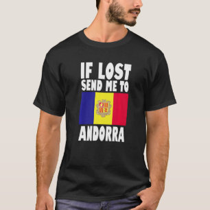 T-shirt Andorre Drapeau Design Si perdu envoyez-moi envoye