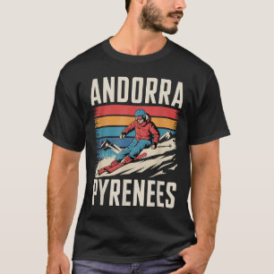 T-shirt Andorre Pyrénées Station de ski, Ski Alpin amusant
