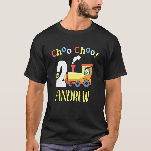 T-shirt Andrew Choo Choo Deux Train 2e Anniversaire à 2 an (Devant)