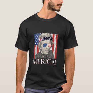 T-shirt Andrew Jackson Merica Drapeau américain patriotiqu