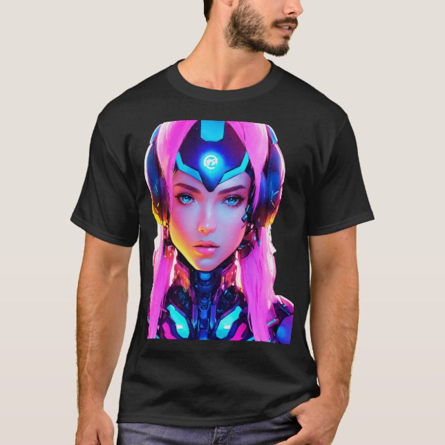 T-shirt Android Techno Space Girl (Devant)