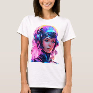 T-shirt Android Techno Space Girl
