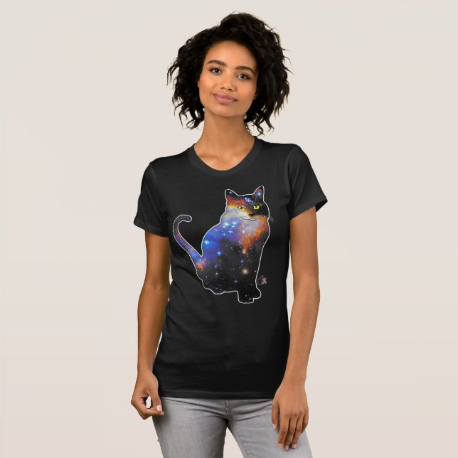 T-shirt Andromède Espace Dans Chat (Devant entier)