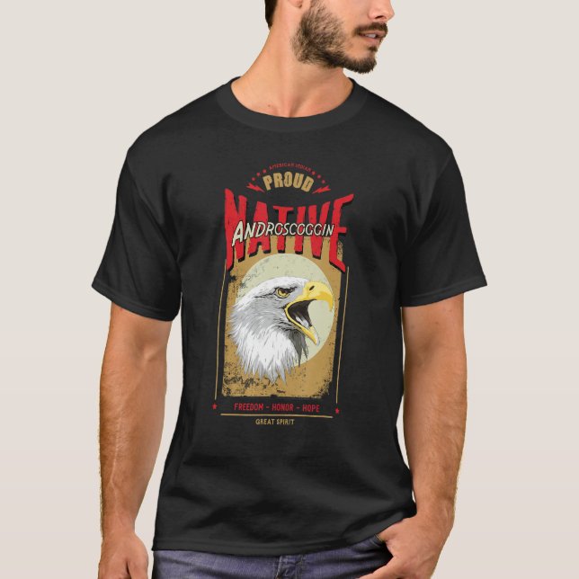 T-shirt Androscoggin Native American Eagle Spirit Vintage  (Devant)