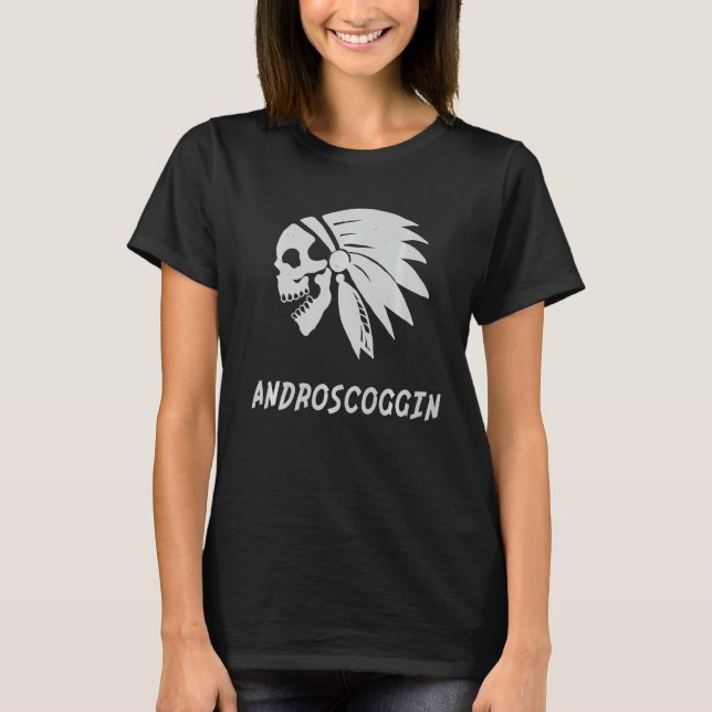 T-shirt Androscoggin Native American Indian Evil Skull   (Devant)