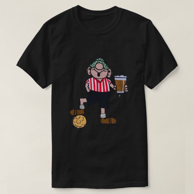 T-SHIRT ANDY CAPP RED AND WHITE FOOTBALL SHIRT  (Design devant)