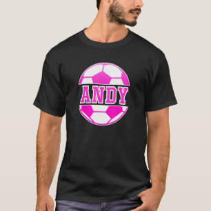 T-shirt Andy Nom Filles Football Jouer Football Sports Fan